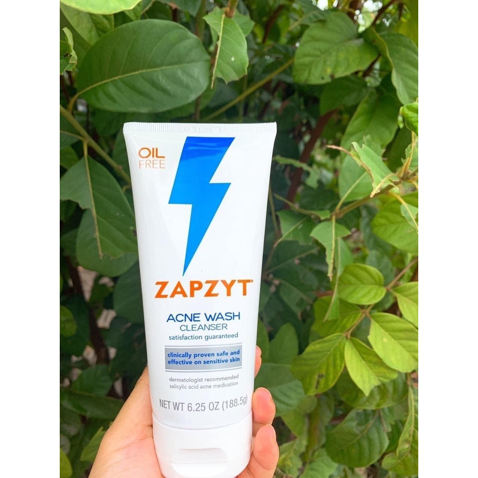 Sữa rửa mặt ZAPZYT Acne Wash Effective & Gentle Cleanser dành cho da mụn & gel bôi mụn benzoyl peroxide 10%