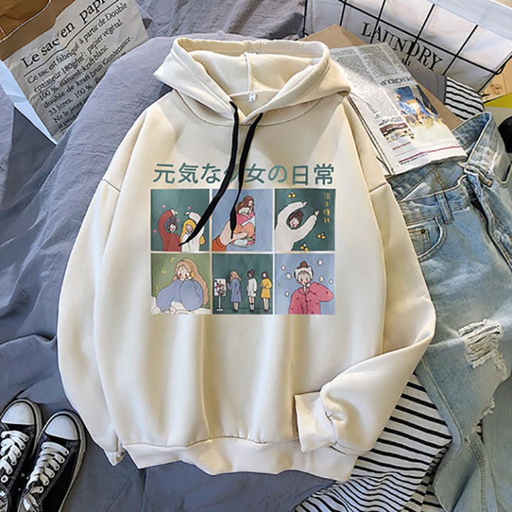Áo hoodie chữ nhật 6 ô vuông nam nữ có mũ chất nỉ lót lông mềm mịn ấm áp phong cách Hàn Quốc trẻ trung