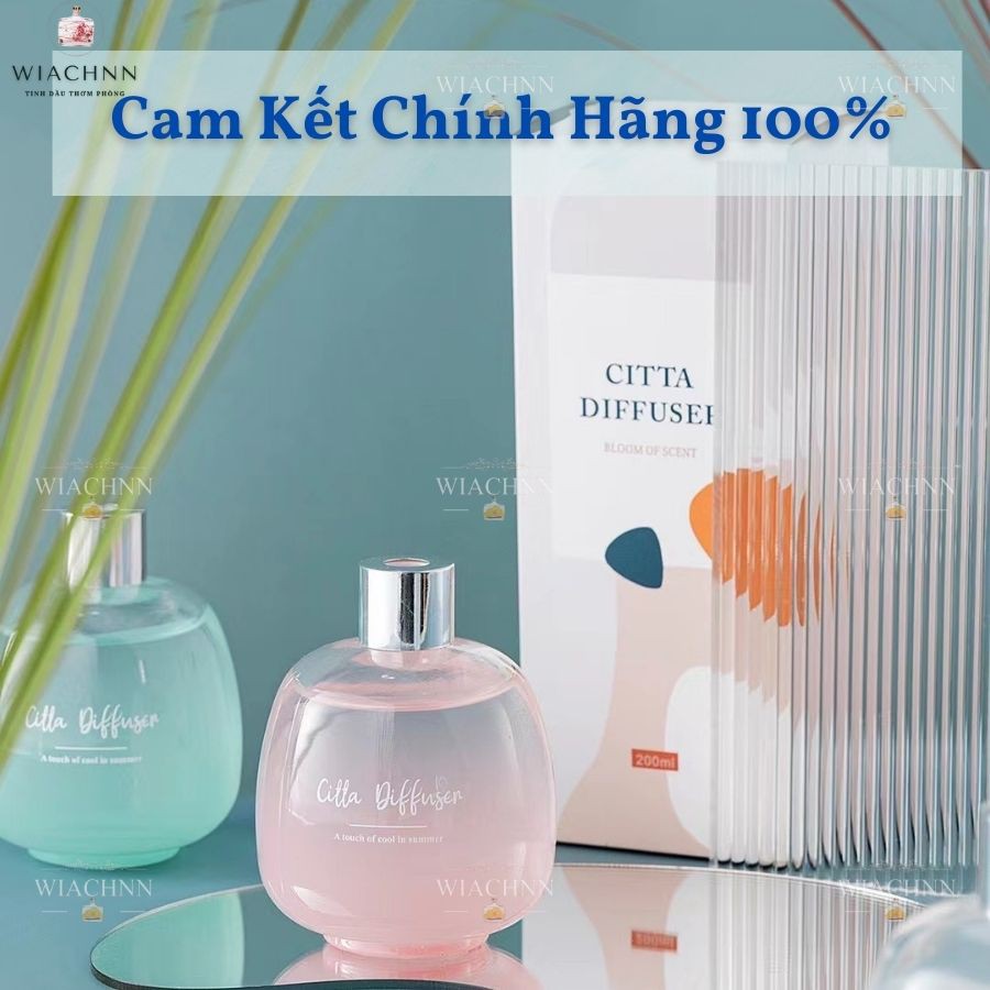 ( Chai Lớn 200ML) Tinh Dầu Nước Hoa Thơm Phòng CITTA 200ml Que Gỗ Tự Khuếch Tán Hương Khử Mùi Không Khí CTMM200