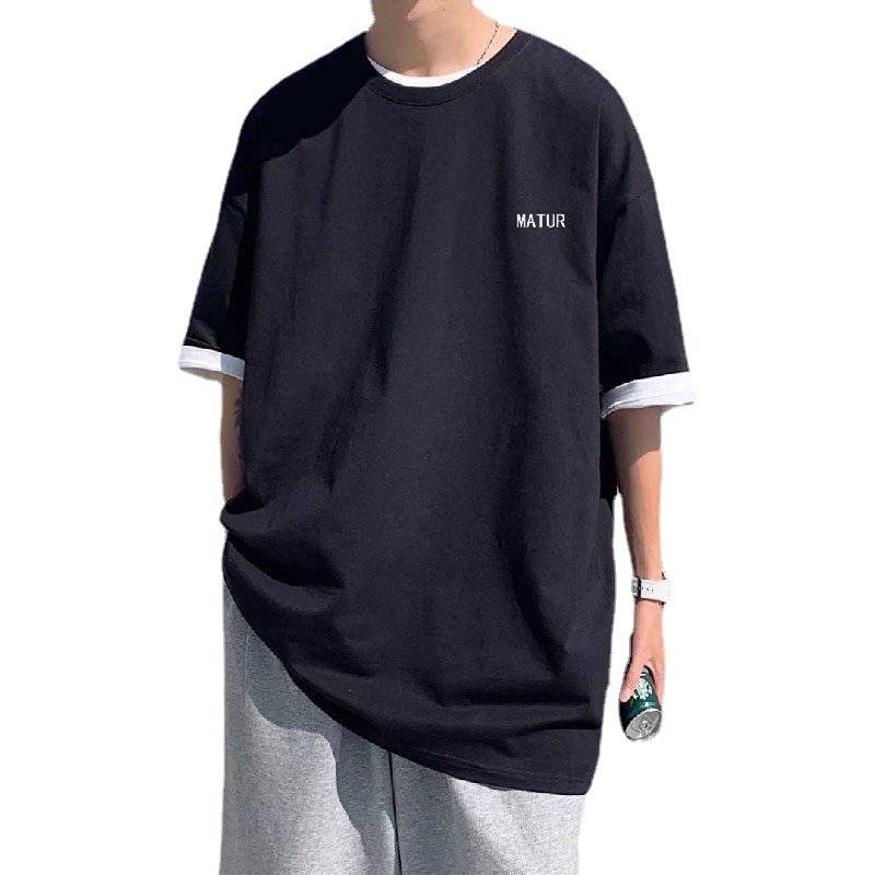 Áo Thun Tay Ngắn Dáng Rộng Thời Trang Mùa Hè Phong Cách Hàn Quốc Cho Nam