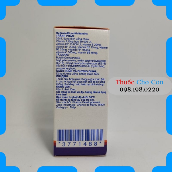 Hydrosol Polyvitamine  Giúp ăn ngon, ngủ ngon, tăng miễn dịch