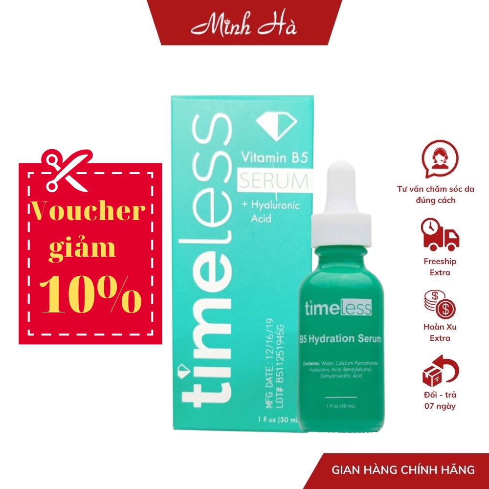 Serum Timeless 30ml các dòng Vitamin B5 , Coenzyme, Matrixyl S6 , HA , Argan Oil , Squalane Oil , Matrixyl 3000