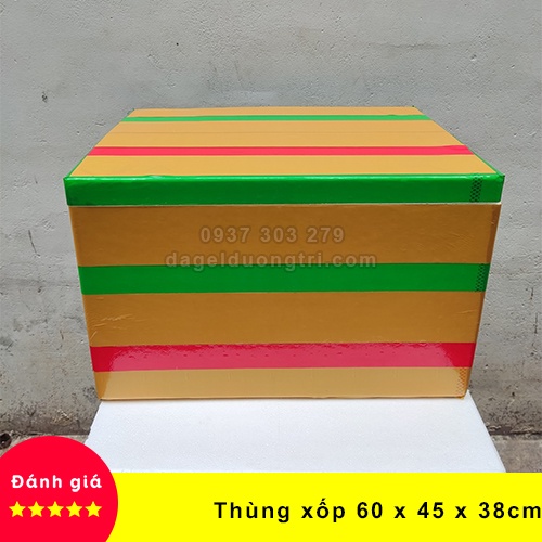 Thùng xốp giữ nhiệt 60cmx45cmx38cm đa năng đựng đá hải sản hoa quả đựng đồ trồng cây nuôi cá