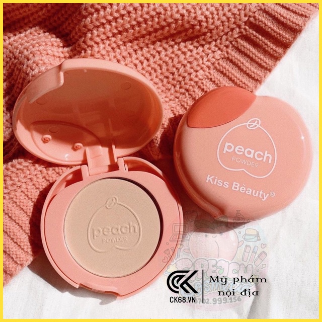 [Hàng Chuẩn]Phấn nén Kiss Beauty phiên bản trái đào Peach Powder