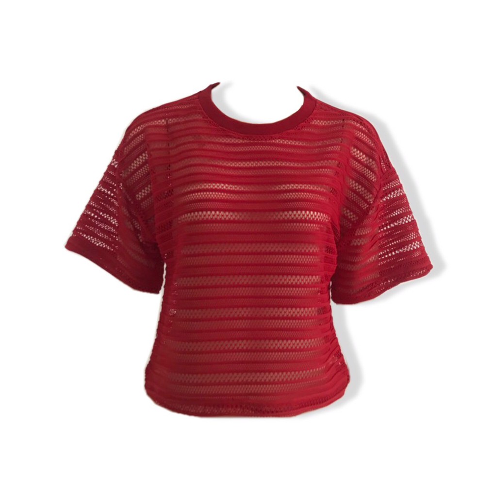 Áo croptop lưới form rộng canh dơi vnxk