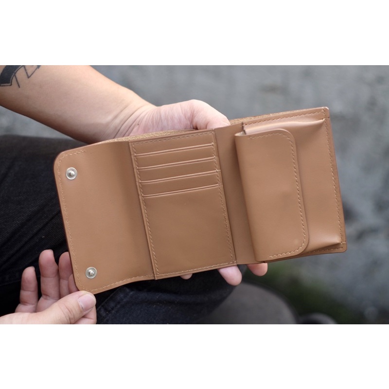 VÍ COIN DA BÒ THẬT HANDMADE CÓ NGĂN ĐỰNG CHÌA KHÓA