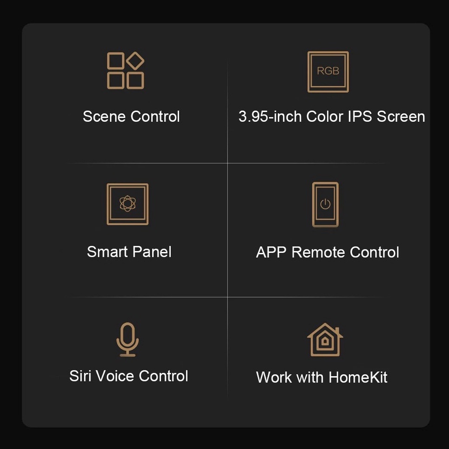 Màn hình cảm ứng Aqara S1 kích thước 3.95 inch - Đổi màu đèn, Kéo rèm, Chỉnh nhiệt độ điều hoà, Cần trang bị hub