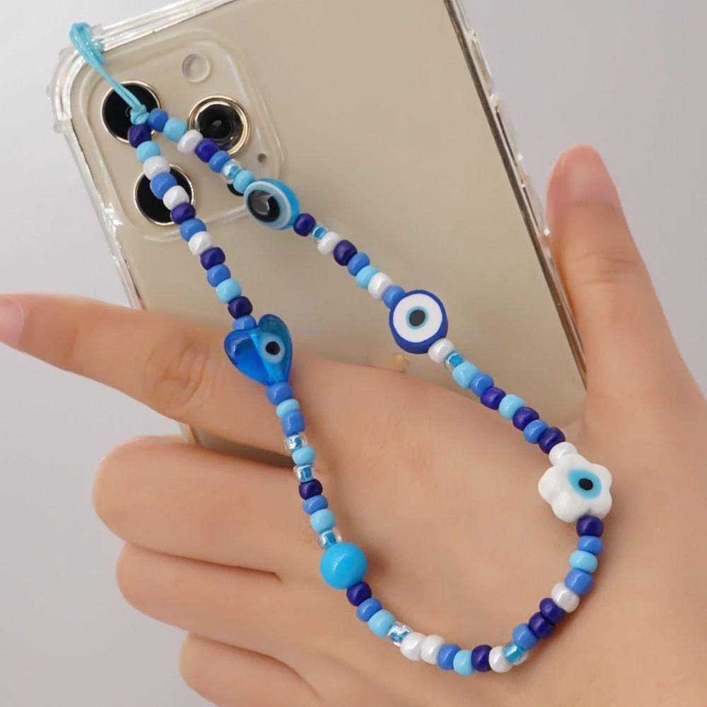 Dây Đeo Điện Thoại Họa Tiết Mắt Quỷ Handmade Chống Thất Lạc