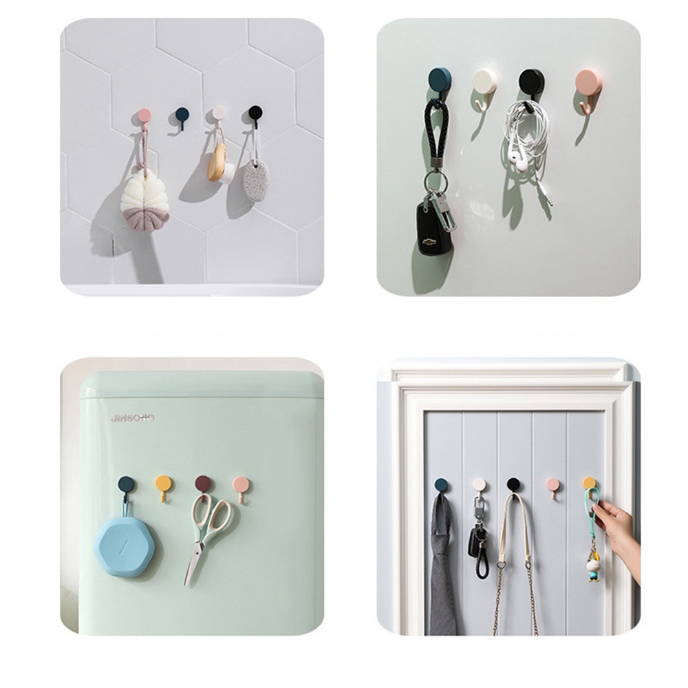 Set 5 móc treo đồ dán tường hình tròn thiết kế đơn giản tiện dụng