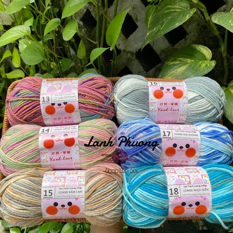 Len Yaoh Loang, Len Sợi 3mm Màu Loang Ngọt Ngào Cuộn 100gram