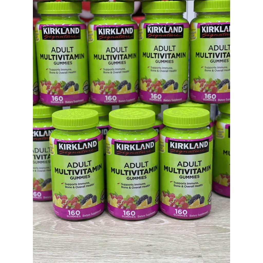 1 cặp kẹo dẻo bổ sung 10 loại Vitamins cho người lớn , Kirkland Adult Multivitamin Gummies date xa