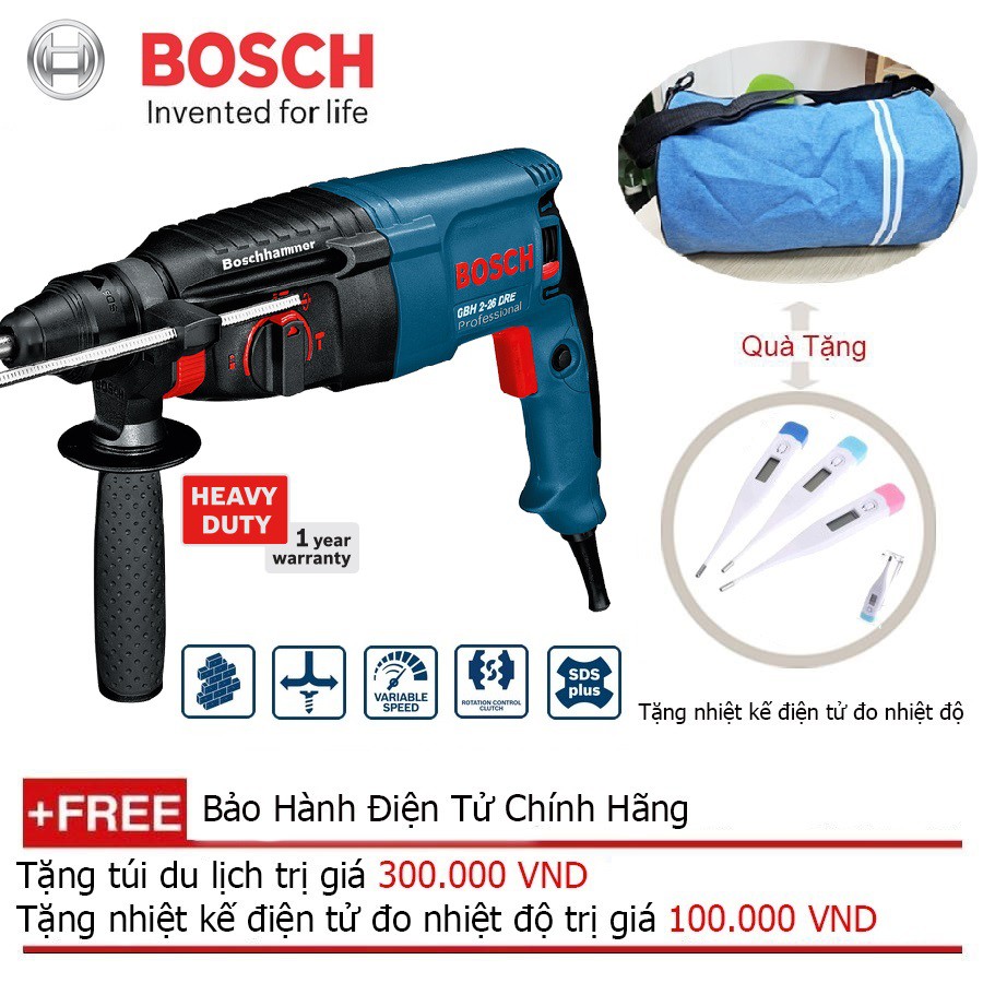 Máy khoan Bosch GBH 2-26 DRE Professional - kèm thước đo chiều sâu