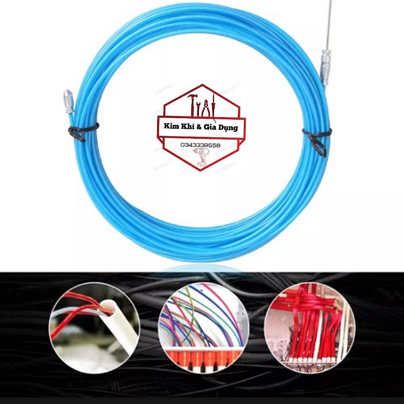 Dây mồi cáp bọc nhựa10MBX lõi cáp bọc nhựa bên ngoài ,bánh xe dẫn hướng.