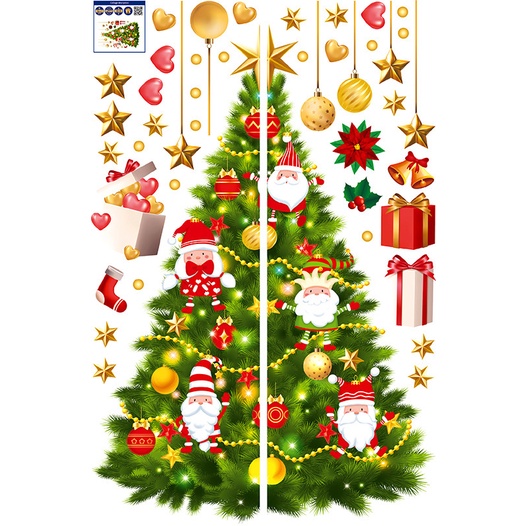 Miếng dán tường trang trí hình cây thông noel sáng tạo DIY