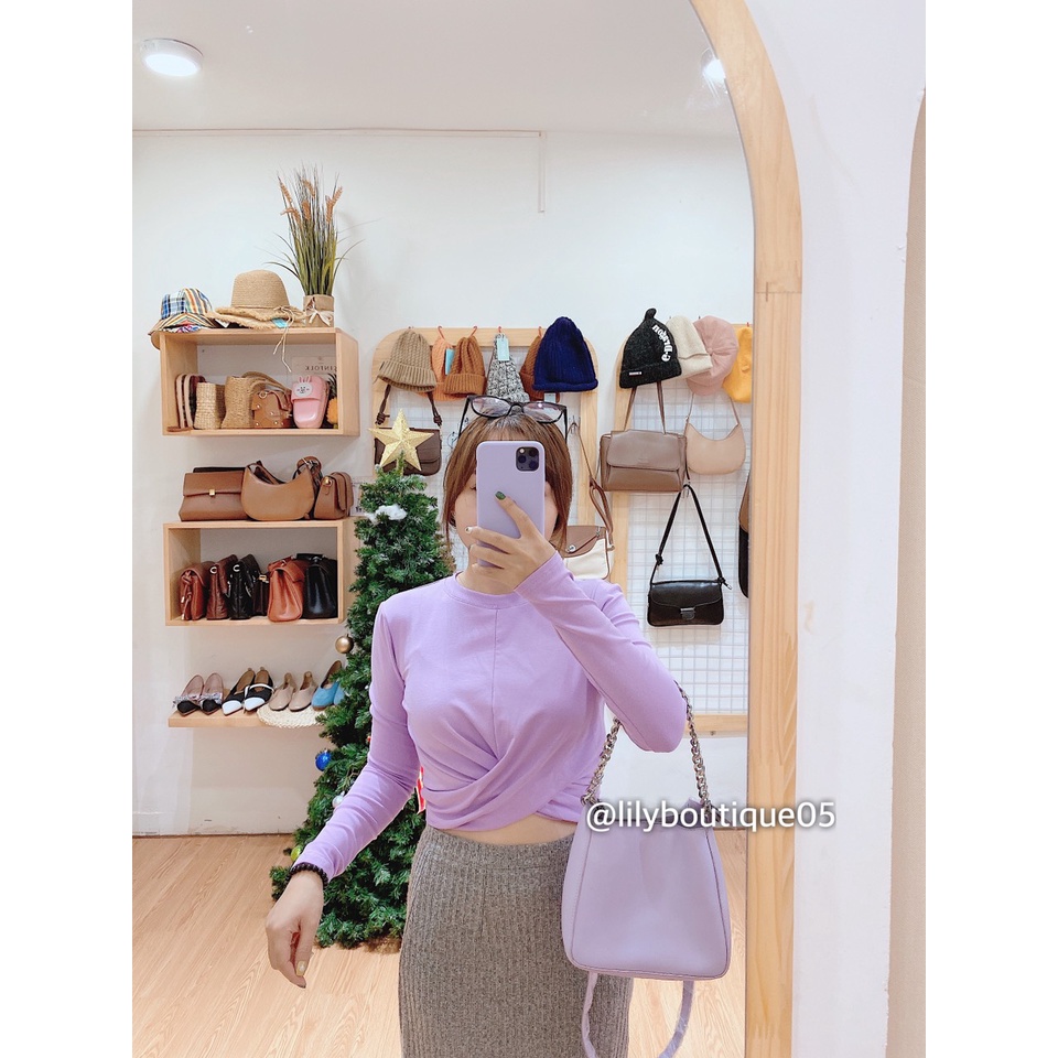 [SALE] Áo croptop xoắn eo