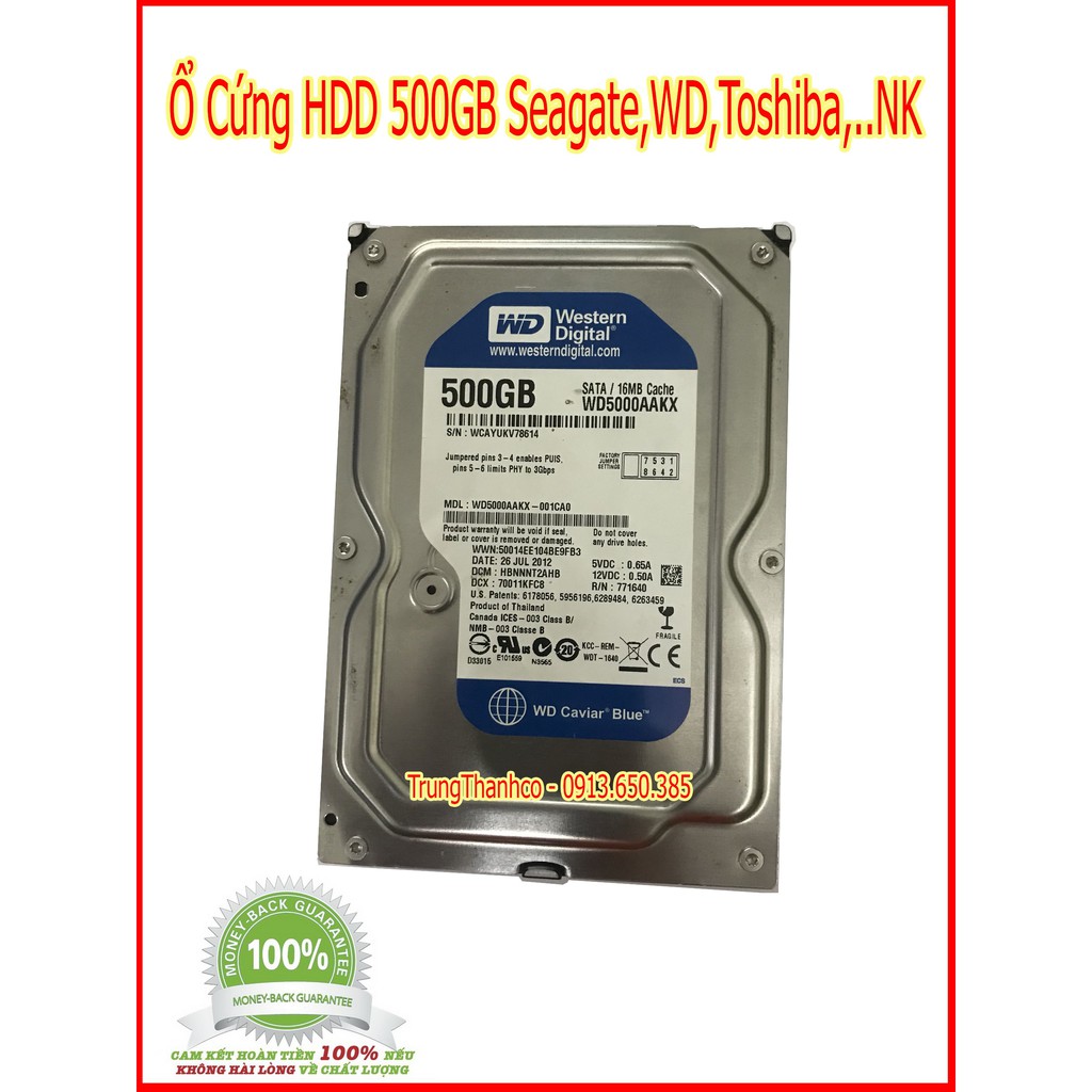 Ổ Cứng HDD 500GB Nhập Khẩu Tùy Hãng Mới Bảo Hành 2 Năm | BigBuy360 - bigbuy360.vn