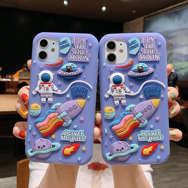Hoạt Hình Ốp Điện Thoại Silicon Mềm Hình Phi Hành Gia Không Gian Ba Chiều Cho Iphone 6 6s 7 8 Plus Xs Max Xr 11 Pro Max Se2020 | BigBuy360 - bigbuy360.vn