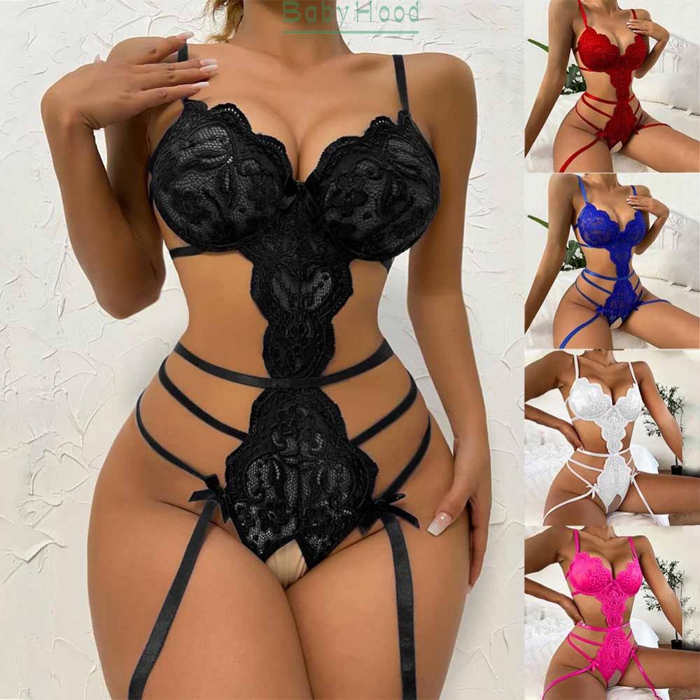 Women Pajamas Crotchless Lace New Style One-piece Pajamas See-through Sexy#BBHOOD