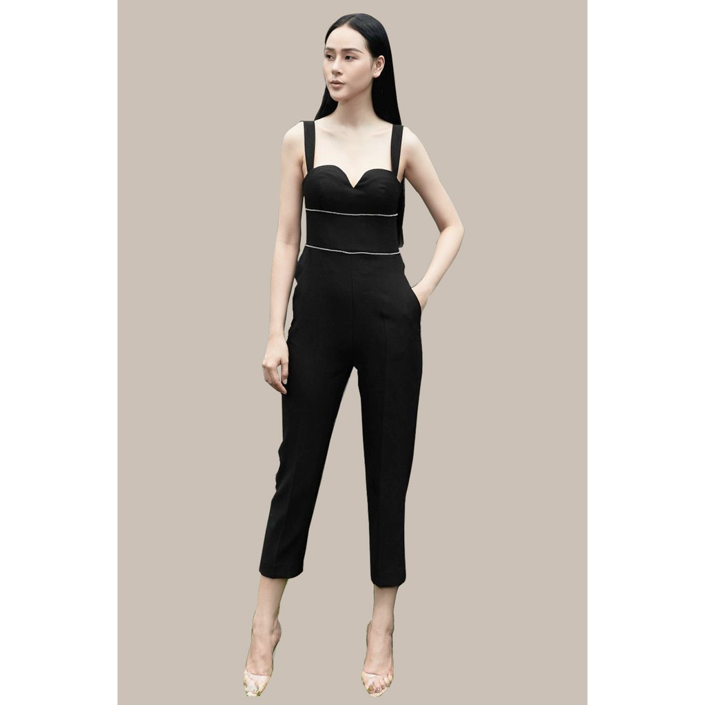 Jumpsuit đen đính thiết kế (2D) Elise FS2002028JLWOBK | BigBuy360 - bigbuy360.vn