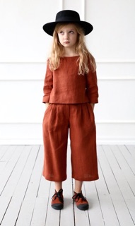 Vải linen màu cam đất