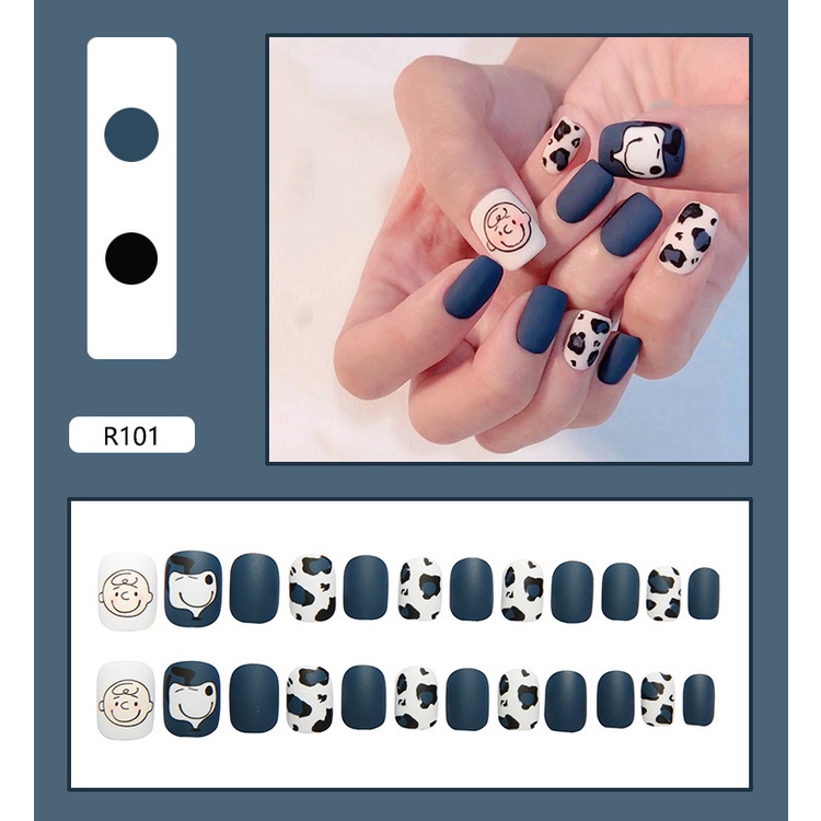 Bộ 24 Móng Tay Giả Kiểu Pháp R001-R200