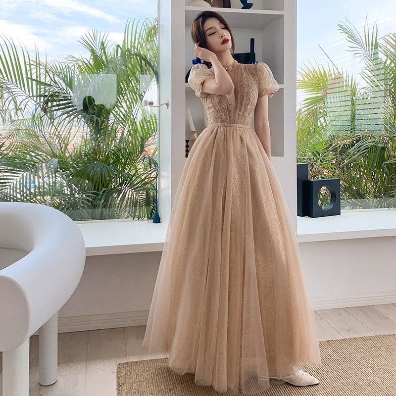 Đầm phù dâu dáng dài thiết kế đơn giản thời trang mùa hè phong cách mới