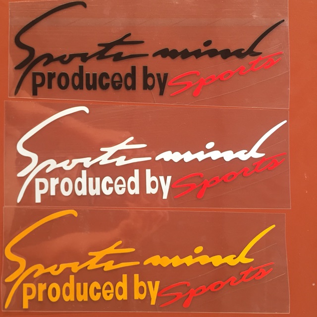 Tem dán decal Sport mind prodeced by Sports xe hơi ô tô 31x11 cm