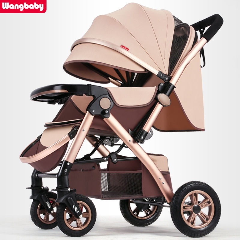 Xem xe đẩy bé có thể ngồi nằm nhẹ gấp ô bốn bánh trẻ