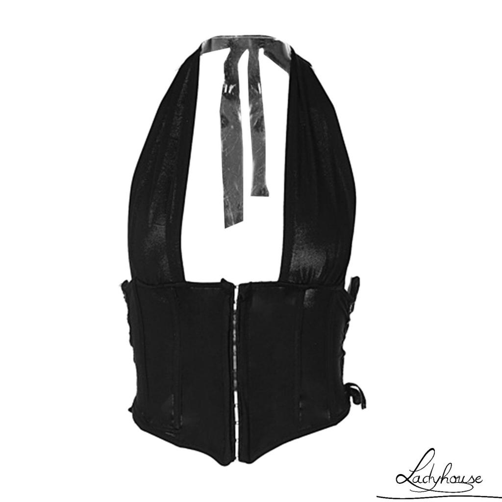 Áo Crop Top Hai Dây Cổ Khoét Sâu Màu Trơn Phong Cách Đường Phố Thời Trang Mùa Hè Cá Tính Dành Cho Nữ