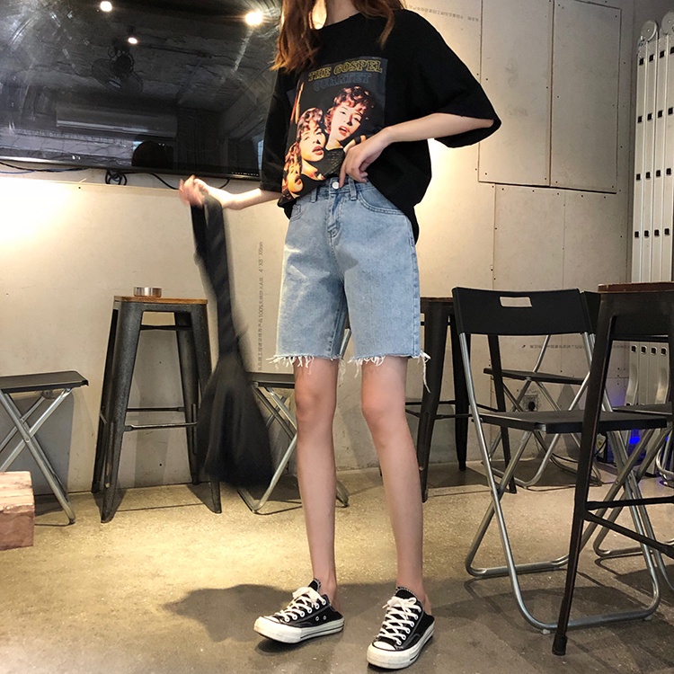 Quần Short Denim Lưng Cao Thời Trang Mùa Hè Năng Động 27096