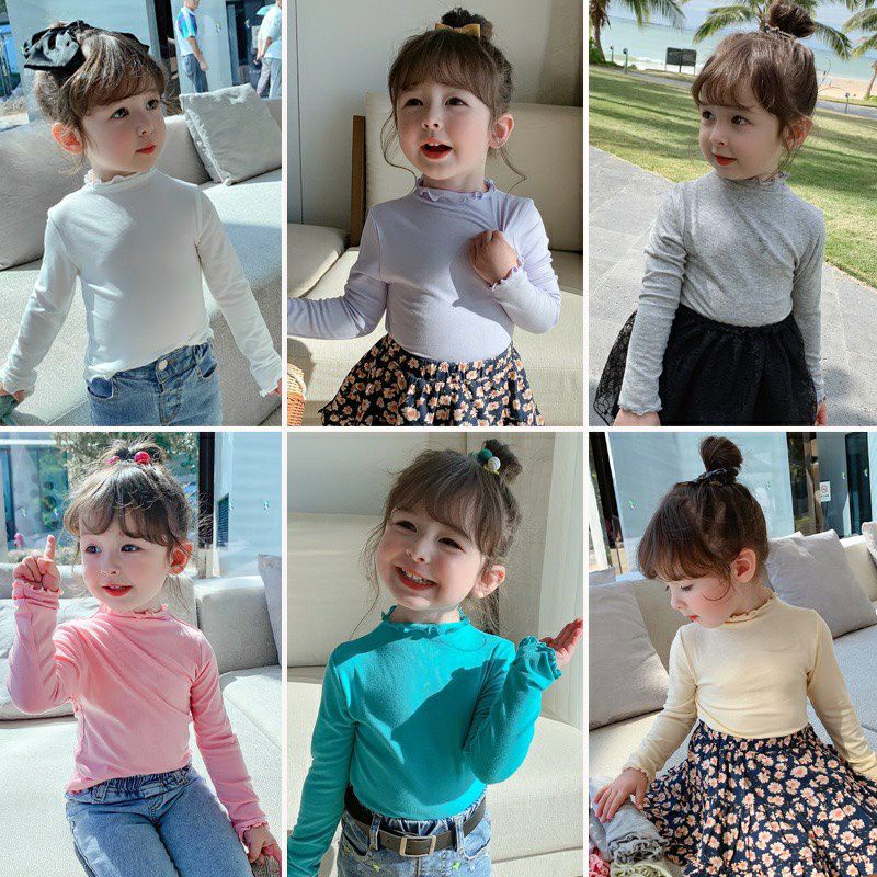 Mới | Áo cotton tăm trơn siêu xinh bo viền cho bé yêu 8-18kg