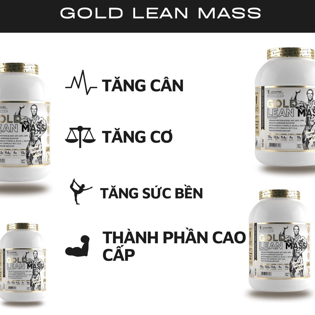 HỦ 3KG - GOLD LEAN MASS - HỖ TRỢ TĂNG CÂN NẠC  - PHÁT TRIỂN CƠ BẮP NHANH -