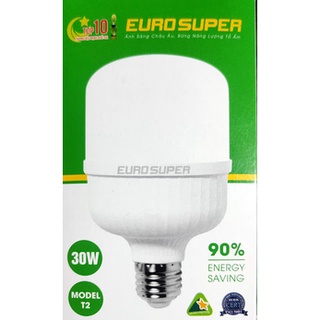Bóng đèn led trụ siêu sáng 20w đến 65w tiết kiệm điện euro super đuôi xoáy e27