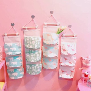 Giỏ vải treo tường, túi treo tường đa năng 3 ngăn 2355 nguyễn kim