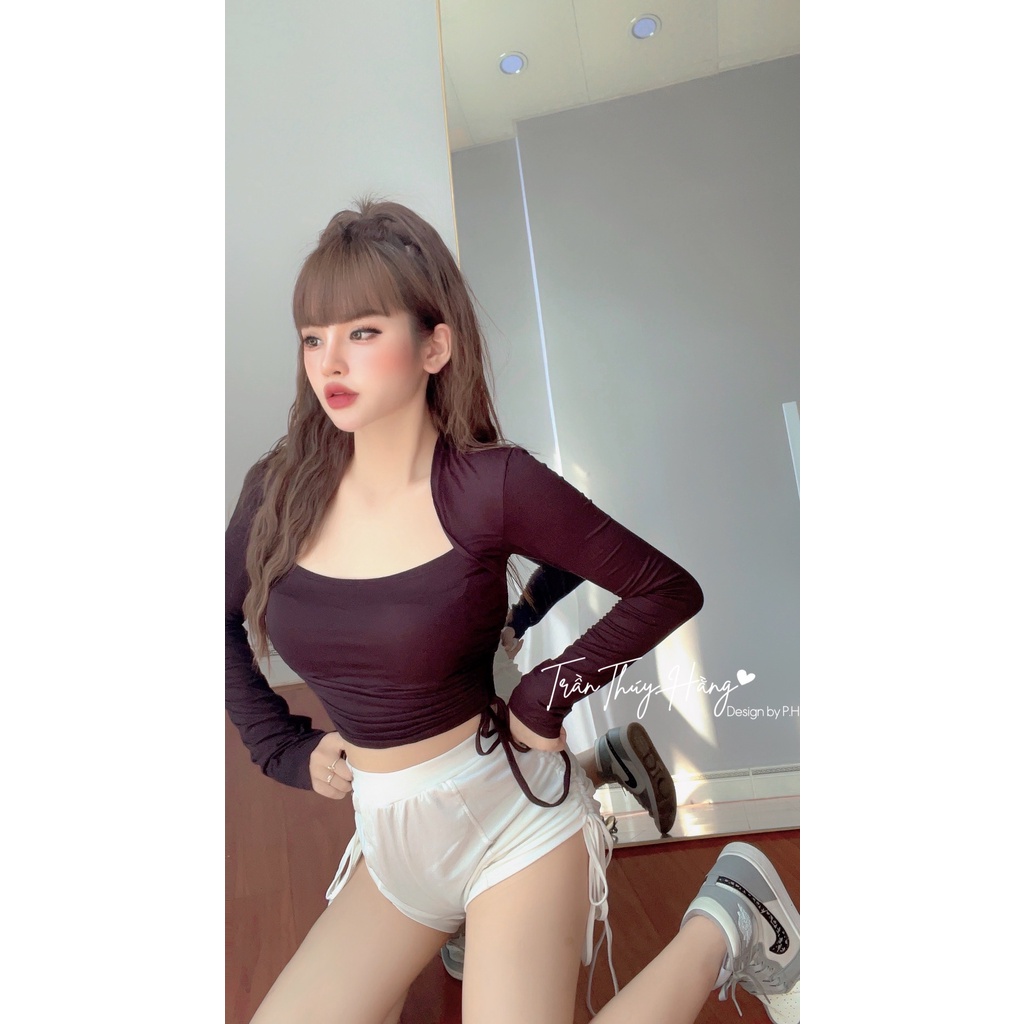 [CÓ SẴN+ẢNH THẬT] Set Áo Quần thun dây rút eo ôm body mẫu mới thu đông 2021 | BigBuy360 - bigbuy360.vn