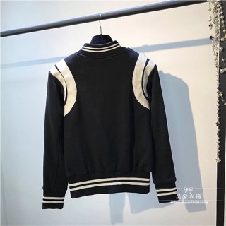 Bomber jackets phối viền da