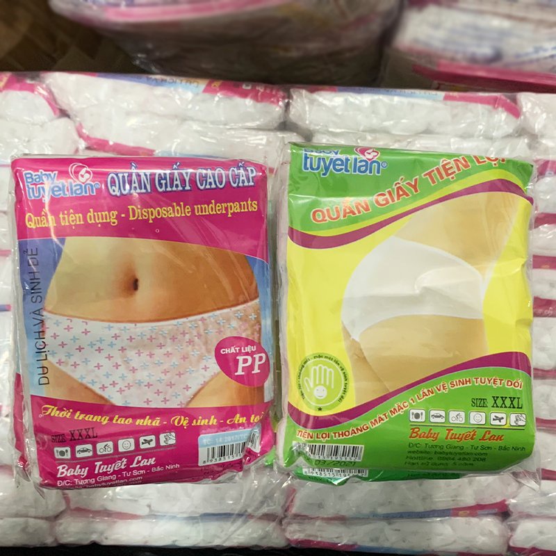 Túi Quần Lót Giấy Chuyên tắm trắng body, Xông hơi, Massage, giảm béo dùng trong Spa, tmv (Combo 5c)