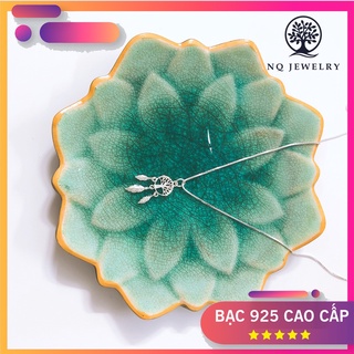 Dây chuyền bạc mặt dream catcher hình cây lá