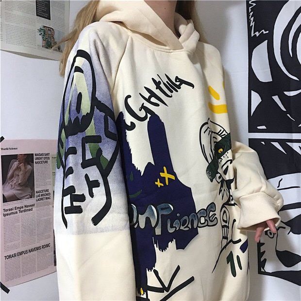 Áo hoodie unisex form rộng chất vải nỉ ngoại dày dặn in logo anime cực chất thời trang học đường