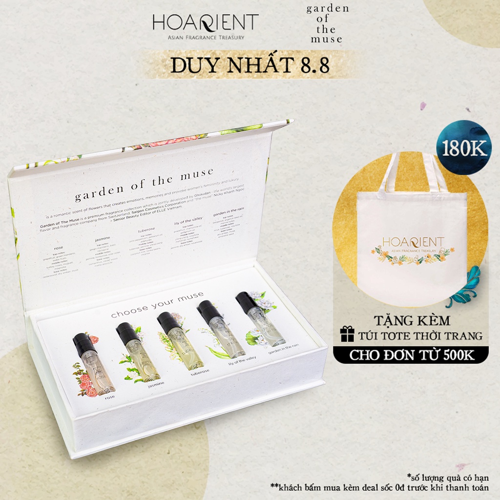 [Mã FMCGMALL -8% đơn 250K] Set Vial 5 Nước Hoa Garden Of The Muse 2ml x 5