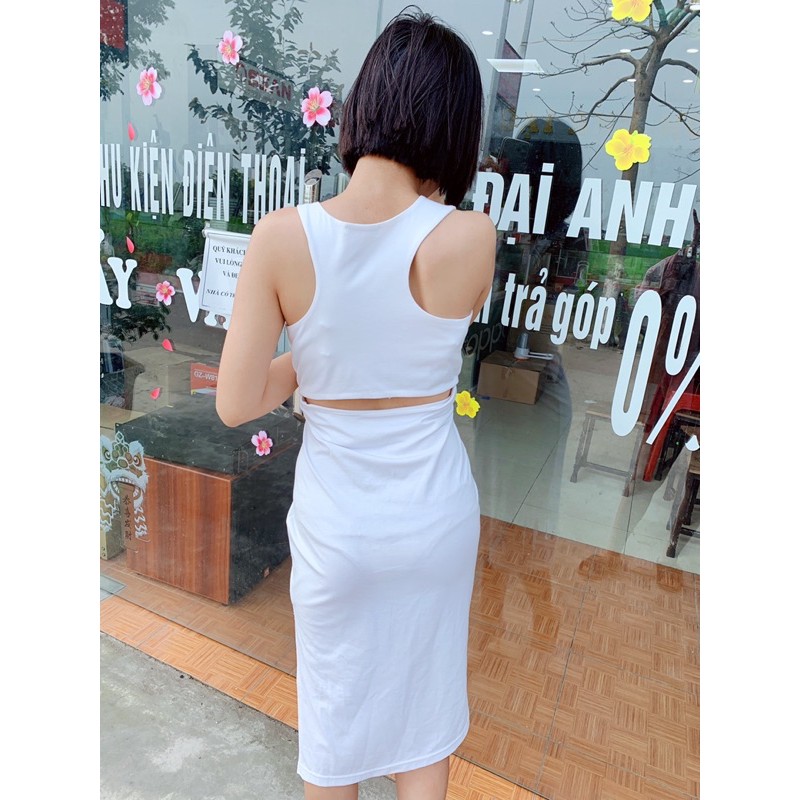 VÁY BODY SÁT NÁCH HỞ LƯNG <55kg (hình shop tự chụp)