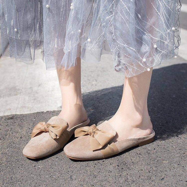 Giày Lười Nữ Hở Gót Chống Trượt Thời Trang Mới 2021