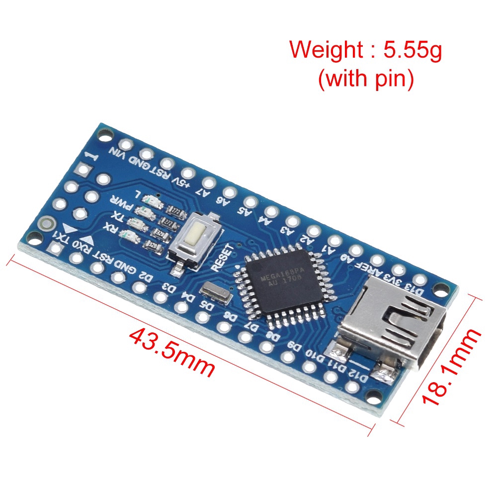 Mini USB CH340 Nano 3.0 ATmega328P Controller Board Compatible For Arduino Nano CH340C USB Driver Nano V3.0 ATmega328