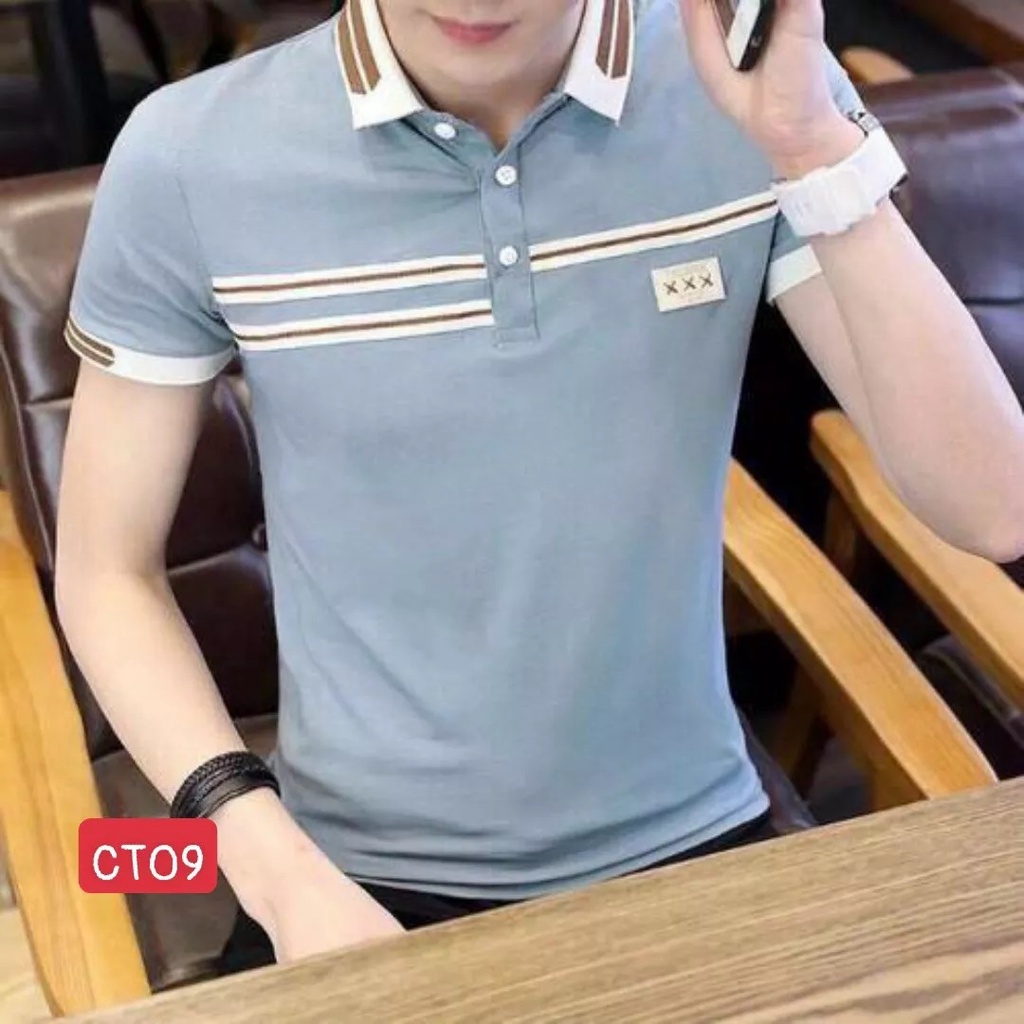 Áo Thun Nam Ngắn Tay Có Cổ  𝐅𝐑𝐄𝐄 𝐒𝐇𝐈𝐏  Áo Phông Nam Đẹp Vải Thun Co Giãn Thời Trang Hpfashion - ATNCT49