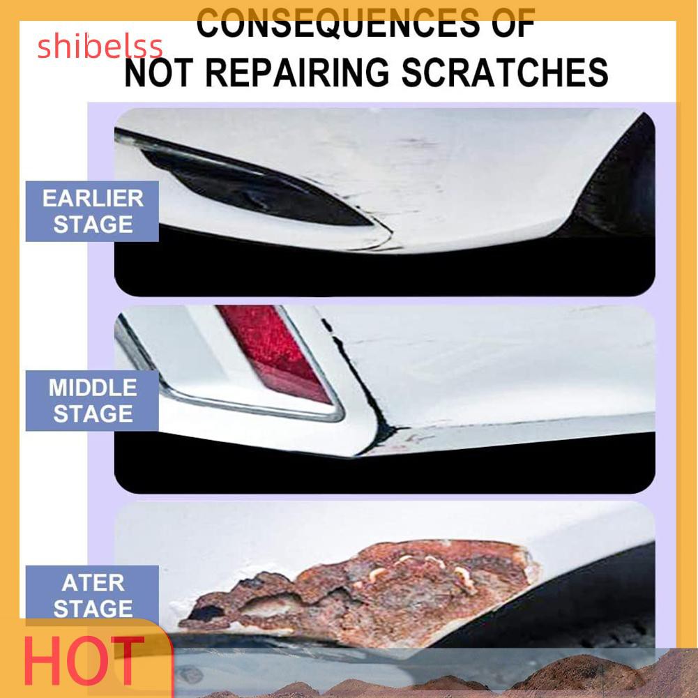 （ʚshibelss）2pcs Car Paint Scratch Repair Cloth Nano Light Scratch Remover Rag + Gloves