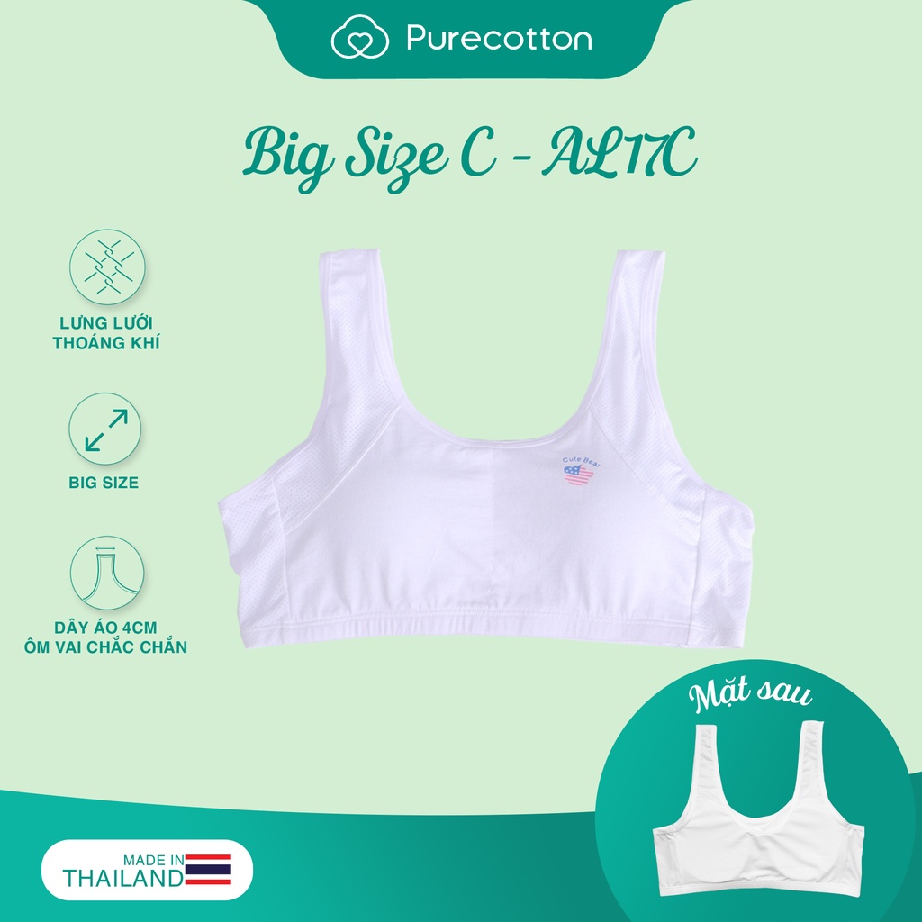 [Mã BMLT35] Áo lót học sinh Purecotton cho bé gái mới lớn chất liệu cotton cao cấp kiểu dáng chui đầu có đệm mỏng PC009