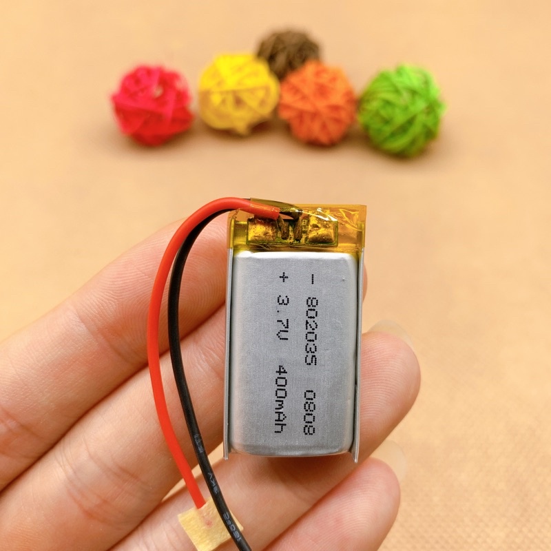 Pin Lithium Polymer 802030 3.7V 400mA có mạch bảo vệ pin kèm dây dẫn điện