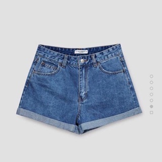Quần short jeans nữ cạp cao dáng A