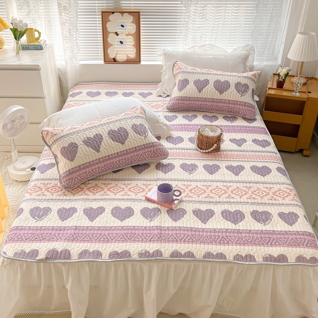 [Loại 1] Chiếu Điều Hoà Cao Su Non 6D Tencel Mát Lạnh,Thảm Trải Giường Mẫu Mới (tặng kèm 2 vỏ gối đầu)