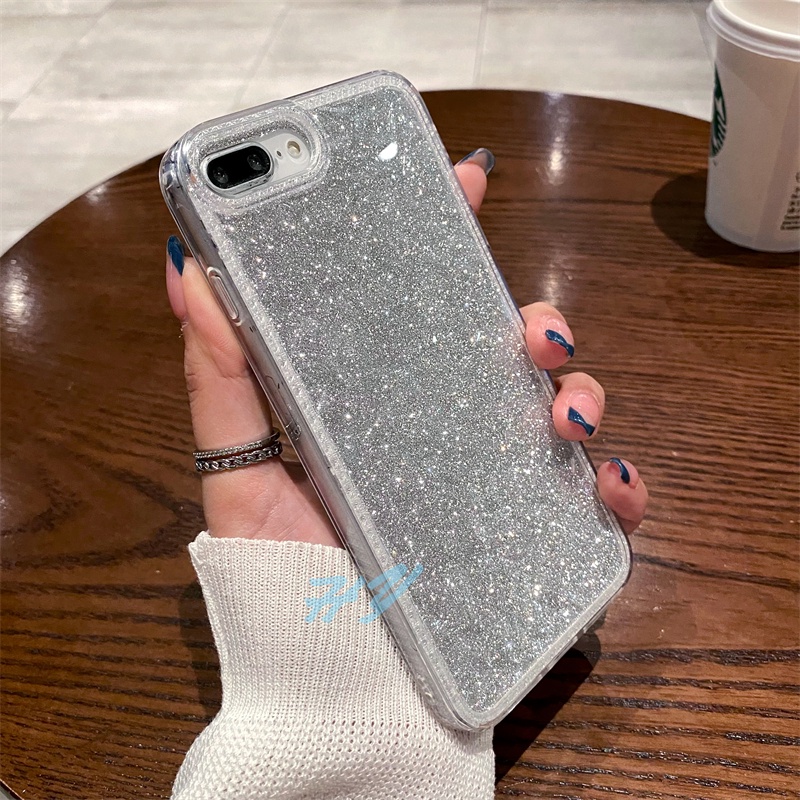 Ốp Điện Thoại Mềm Trong Suốt Chống Sốc Phối Kim Tuyến Cho iPhone 6 6s 7 8 Plus SE 2022 2020 X XR Xs Max